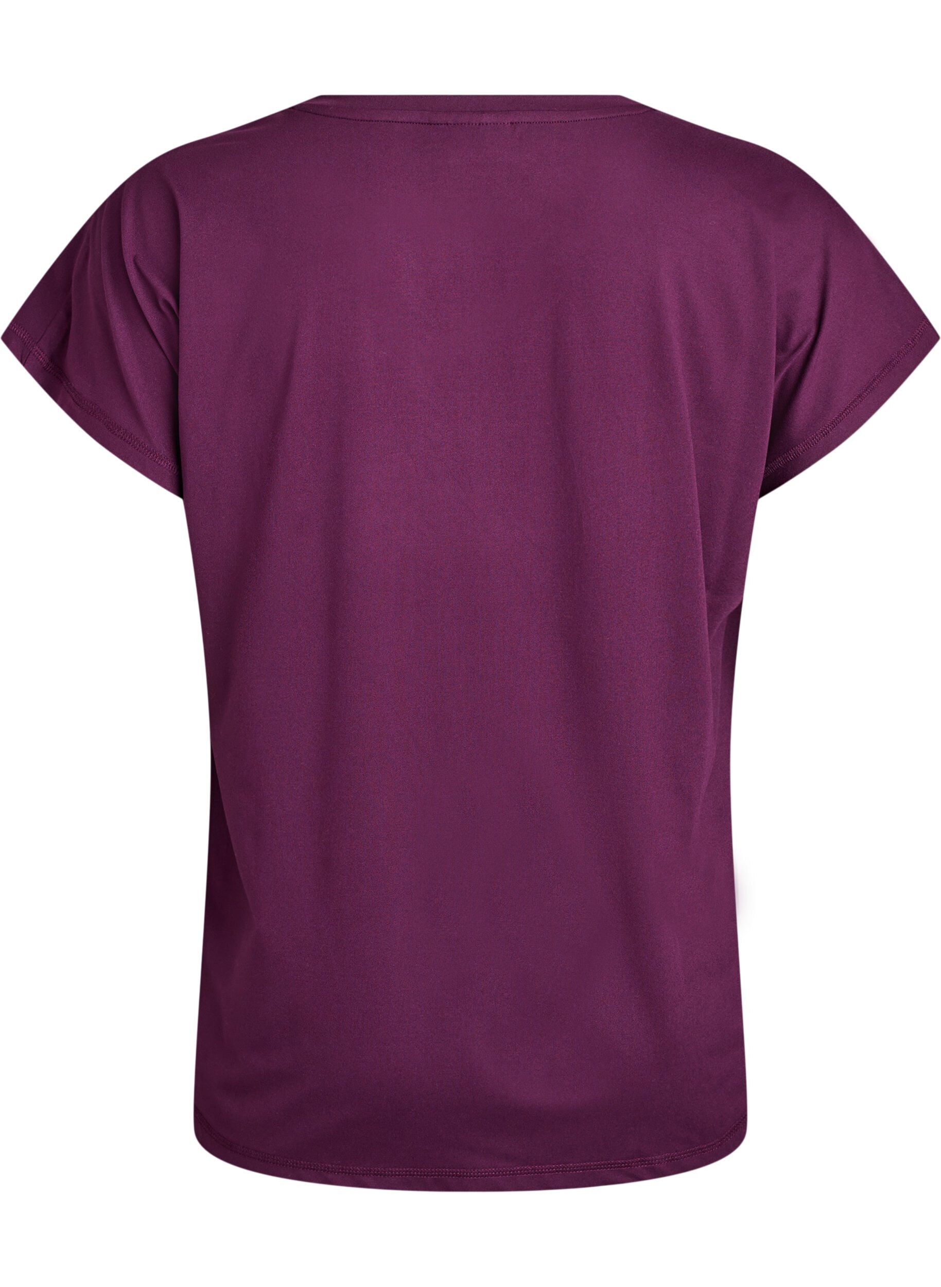 ZizziEinfarbiges Trainings-T-Shirt, Lila, Packshot image number 1