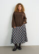 Blouse ample tricot&eacute;e en alpaga et laine, Marron, Model image number 1