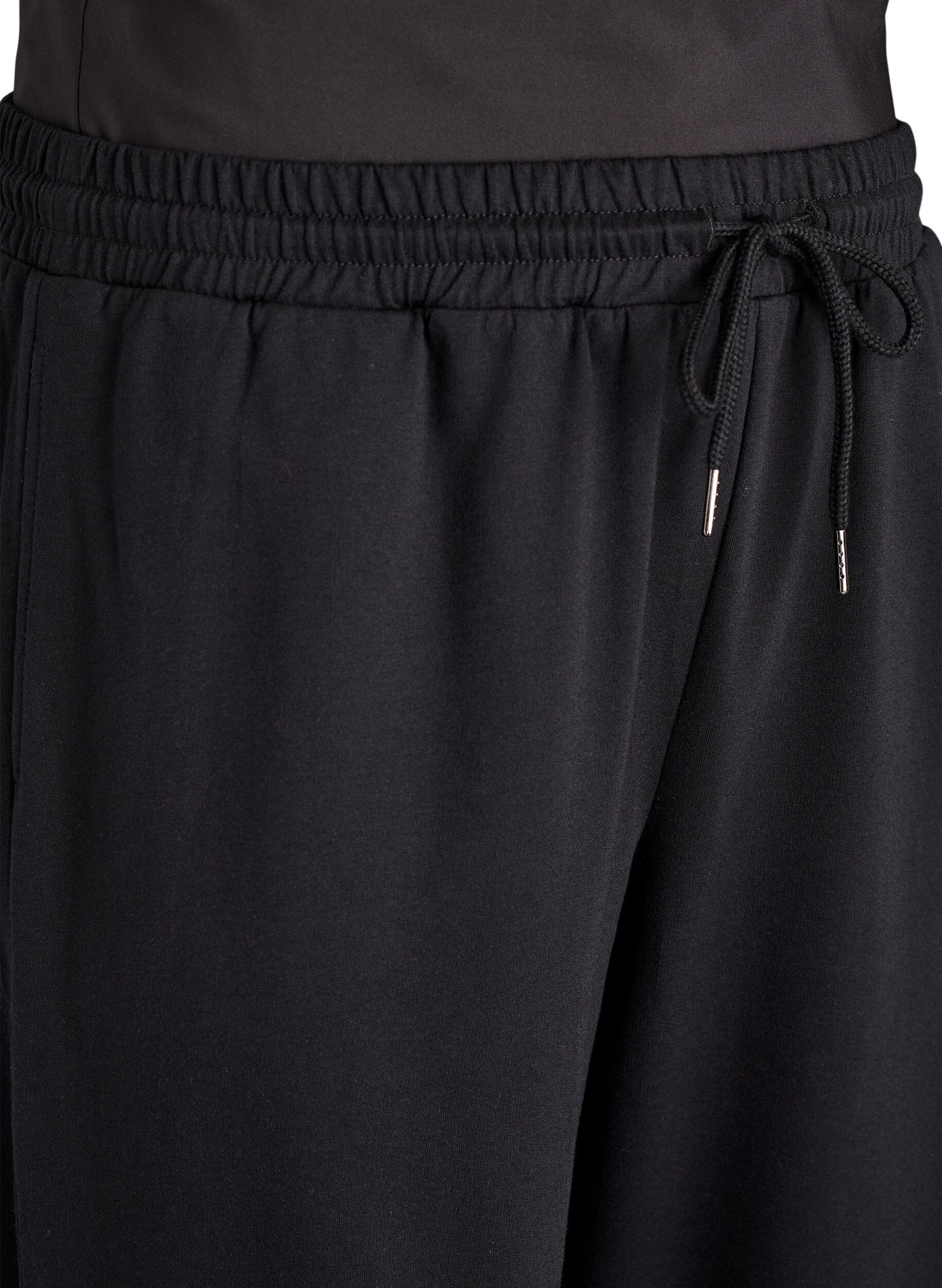 Zizzi Pantalon de jogging avec une ceinture large, Noir, Packshot image number 2