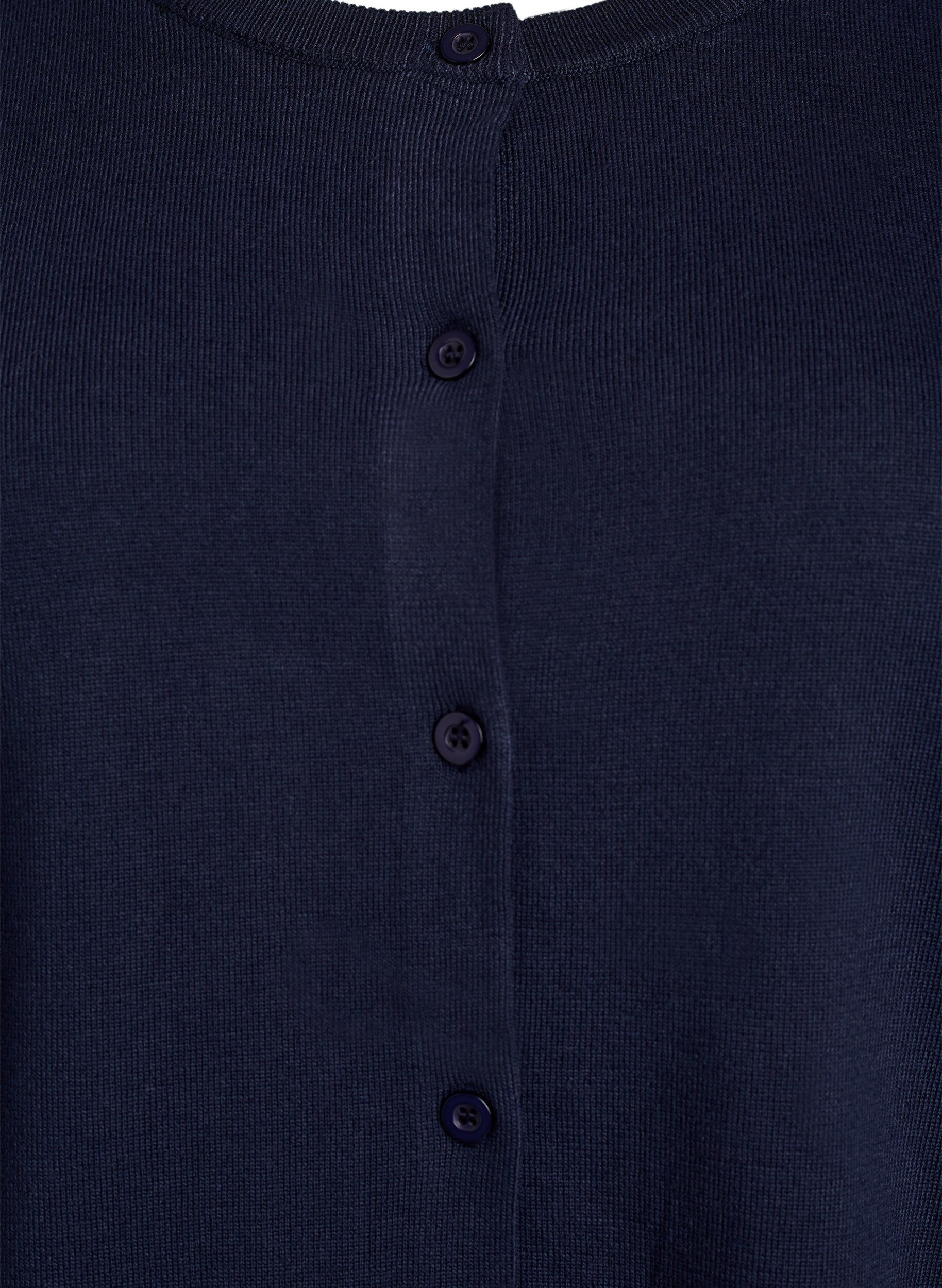 Zizzi FLASH - Feinstrick-Strickjacke mit Rundhalsausschnitt, Blau, Packshot image number 2