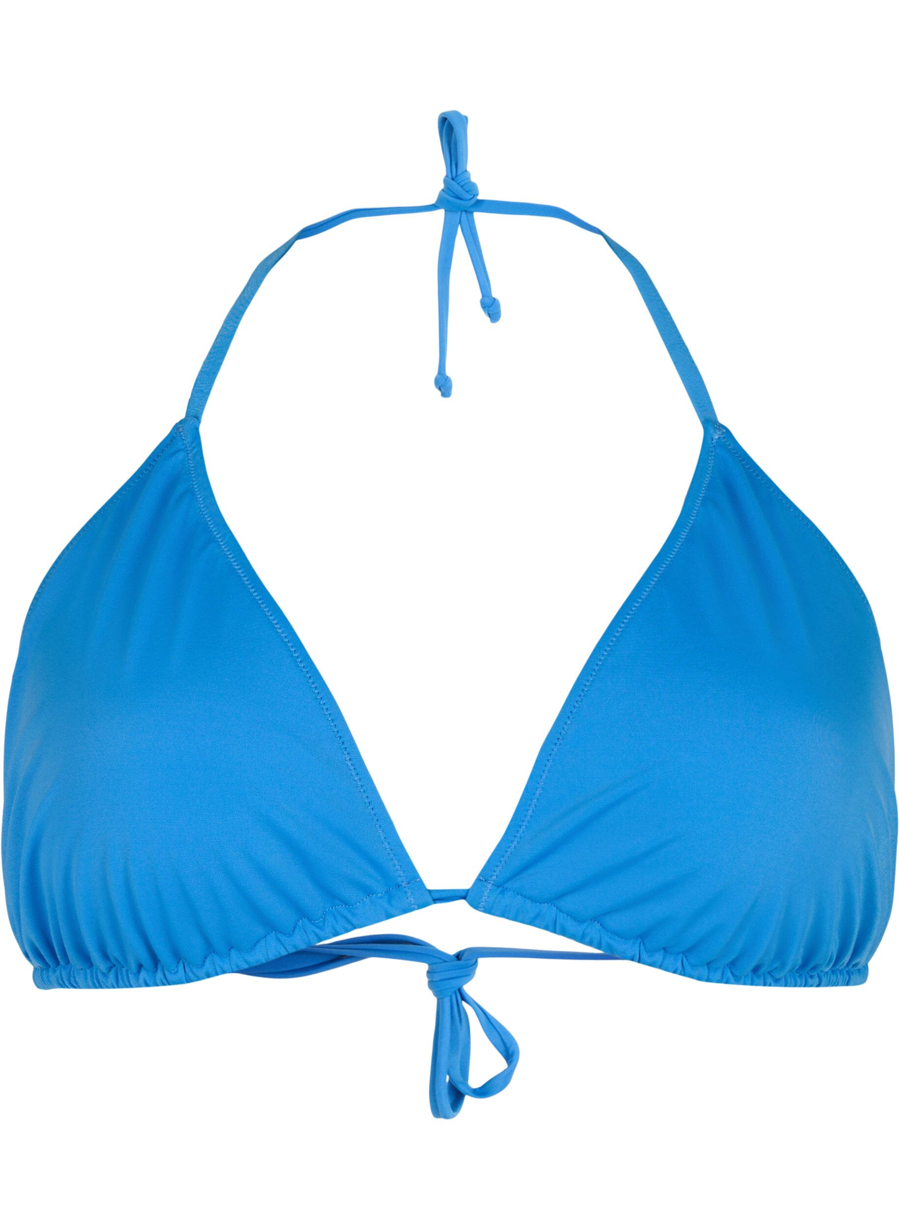 Zizzi Haut de bikini forme triangle de couleur unie, Bleu, Packshot image number 0