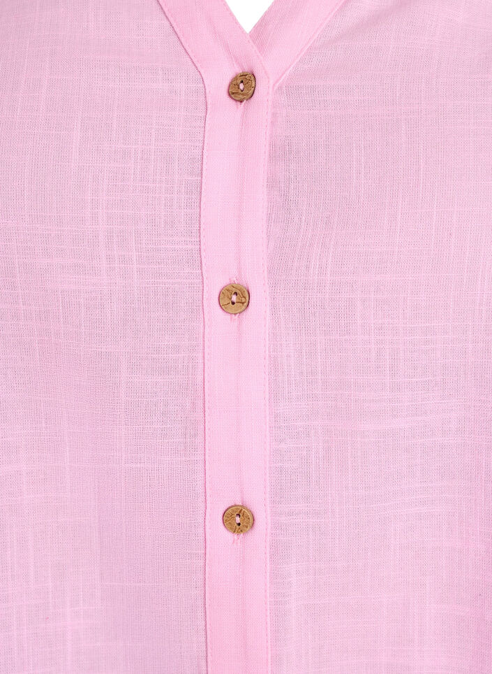 Chemisier en coton avec col en V, Rose, Packshot image number 2