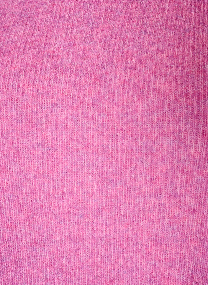 Melierte Strickbluse mit Rundhalsausschnitt, Lila, Packshot image number 2