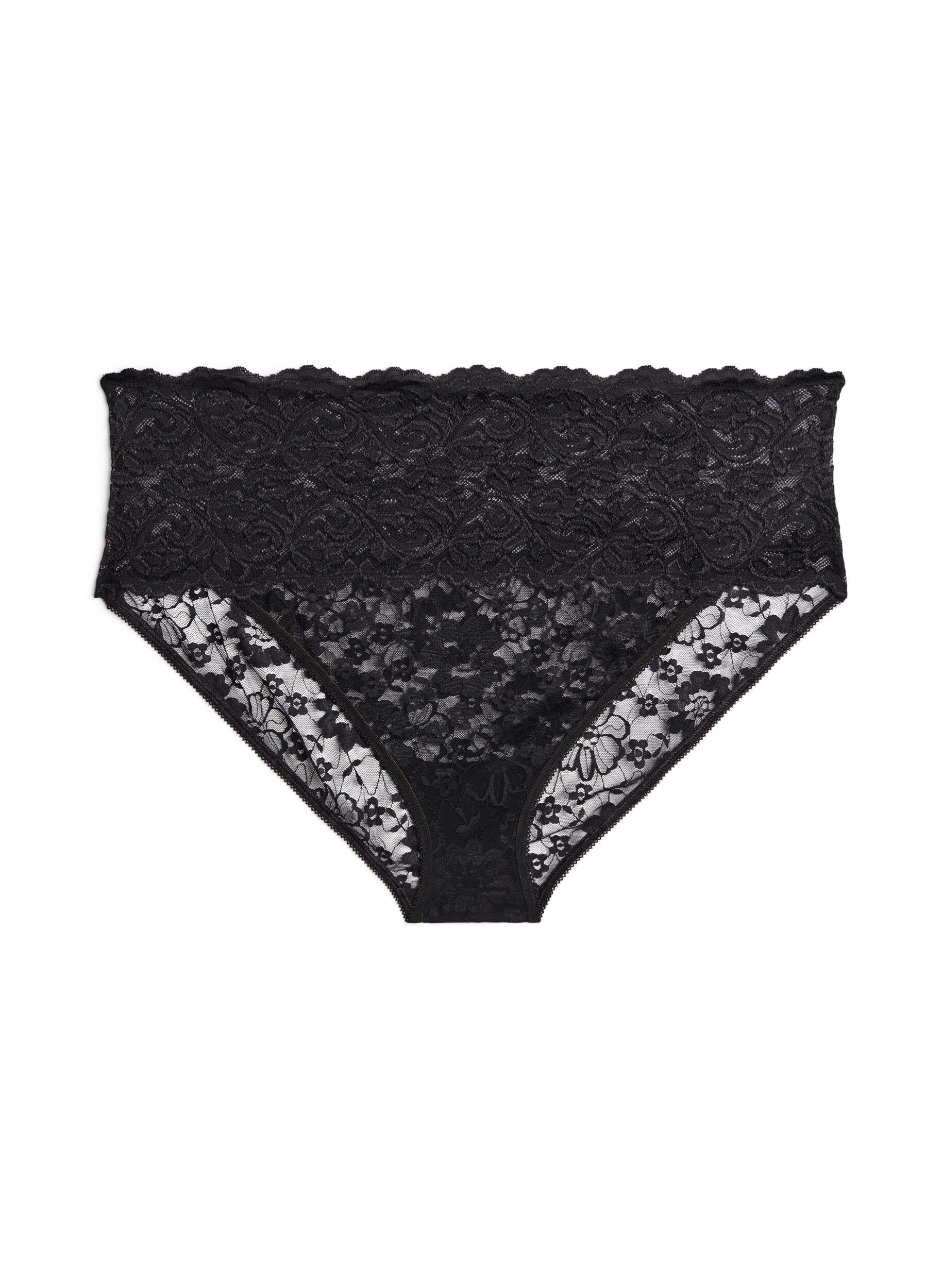 Zizzi 3er-Pack Hipster-Slip aus Spitze, Schwarz, Packshot image number 2