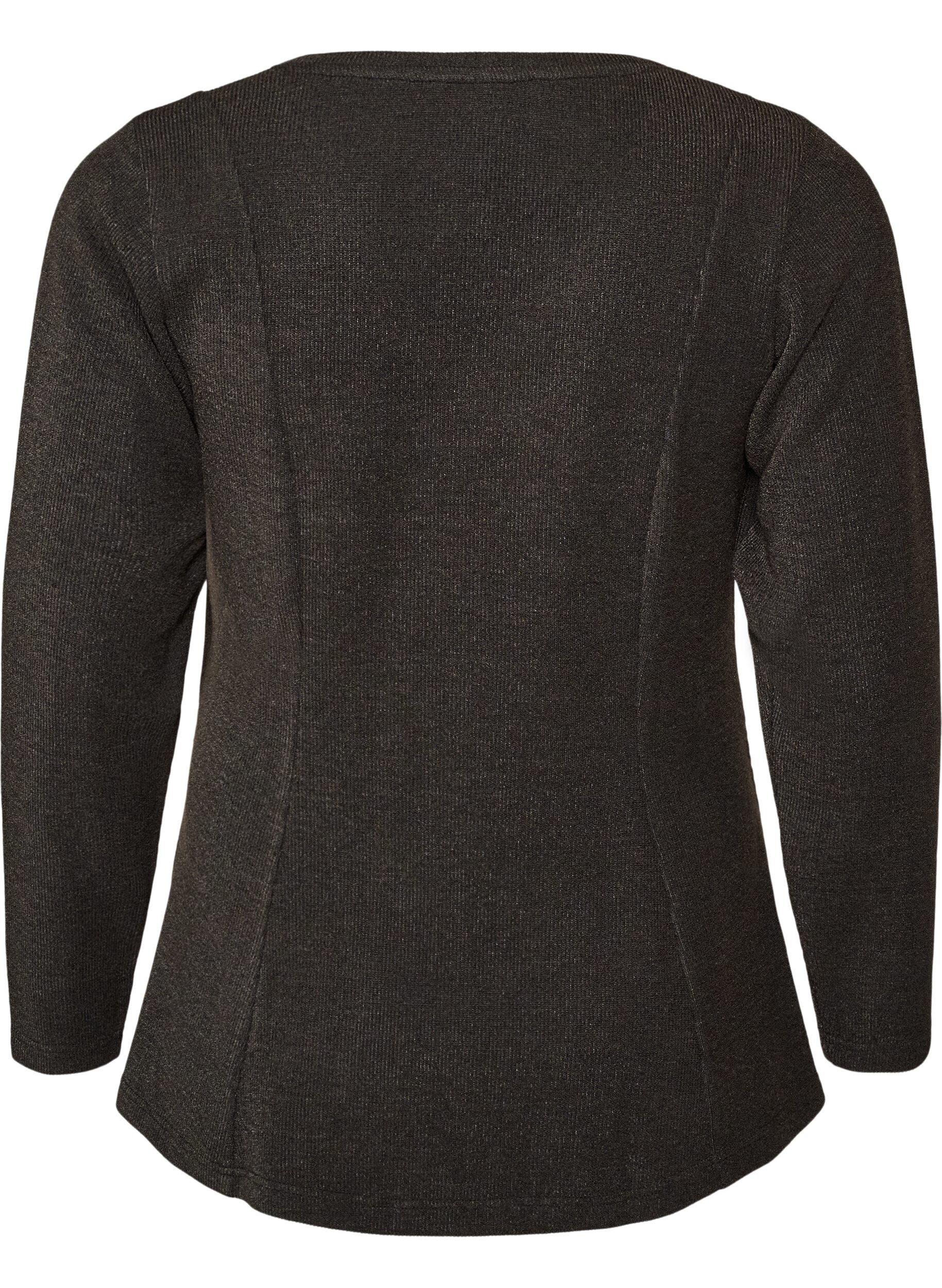 ZizziBlouse en jersey c&ocirc;tel&eacute; &agrave; coupe &eacute;vas&eacute;e, Noir, Packshot image number 1