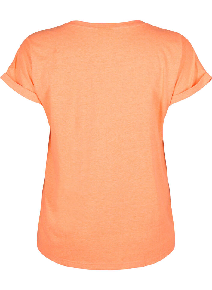 Neonfarbenes T-Shirt aus Baumwolle, Orange, Packshot image number 1