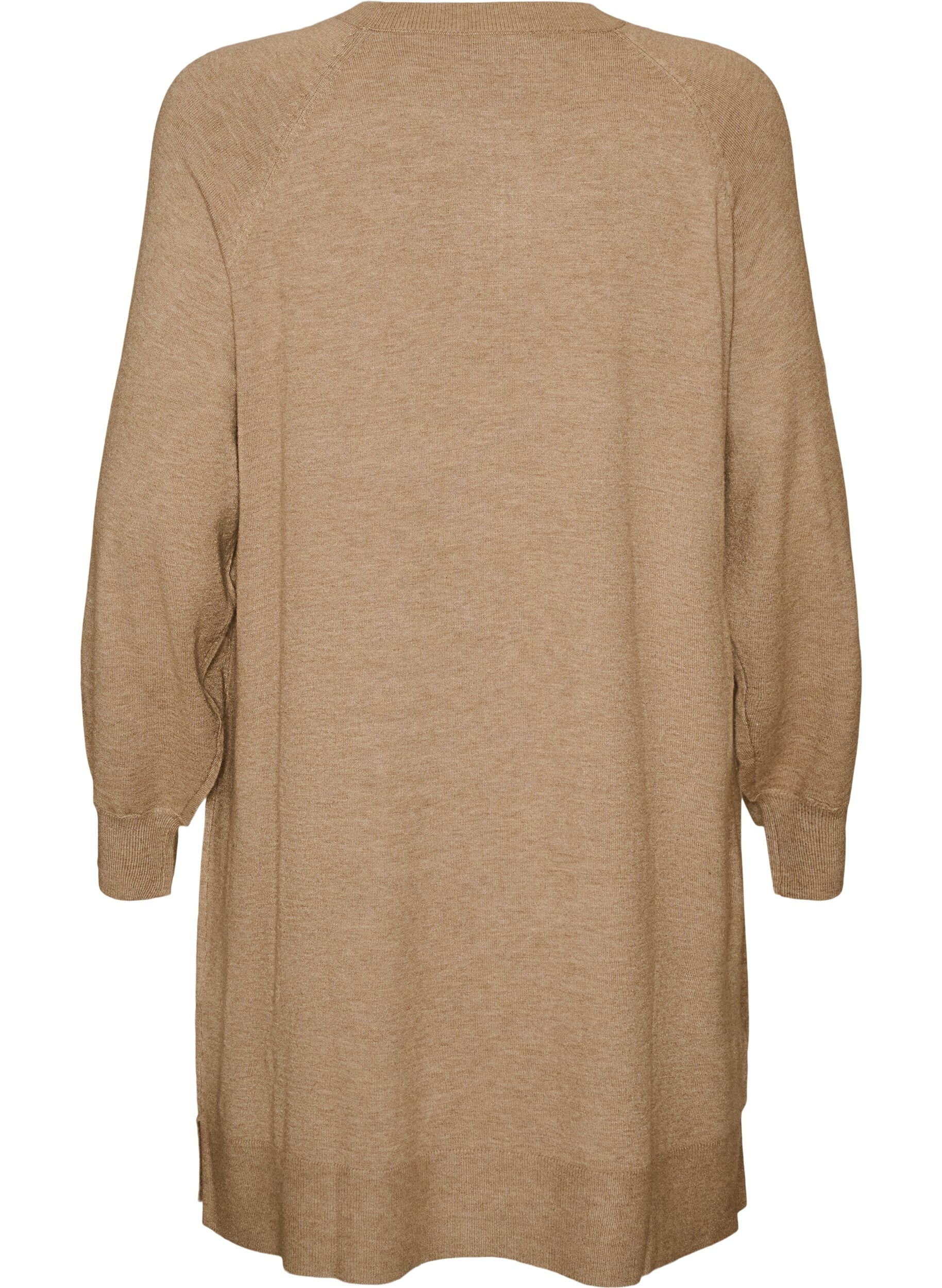 ZizziStrickkleid mit Raglan&auml;rmeln und Mittelnaht, Beige, Packshot image number 1
