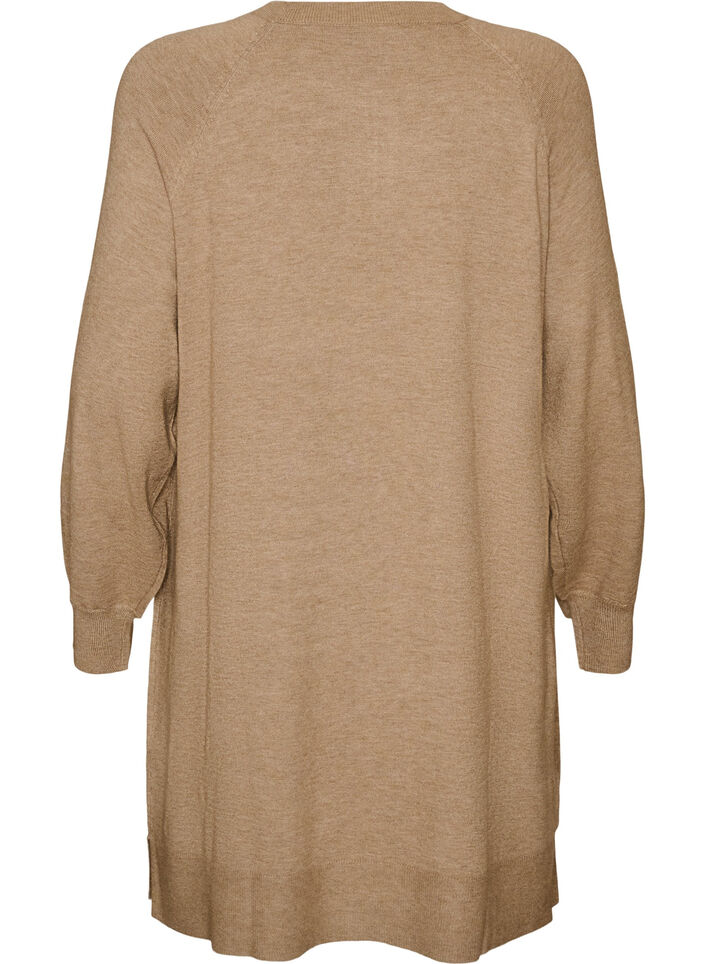 Strickkleid mit Raglan&auml;rmeln und Mittelnaht, Beige, Packshot image number 1