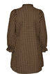 Robe &agrave; carreaux en coton avec volants, Marron, Packshot image number 1