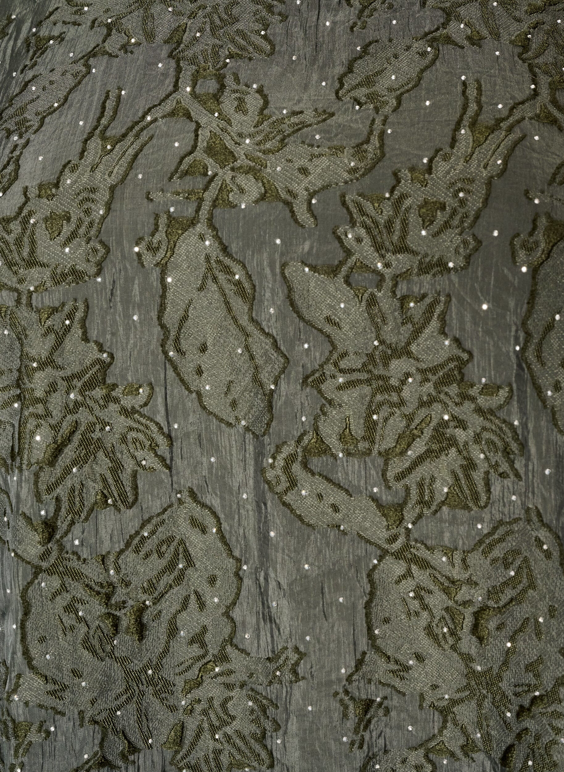 ZizziJacquardkleid mit funkelnden Details und Puff&auml;rmeln, Gr&uuml;n, Packshot image number 2