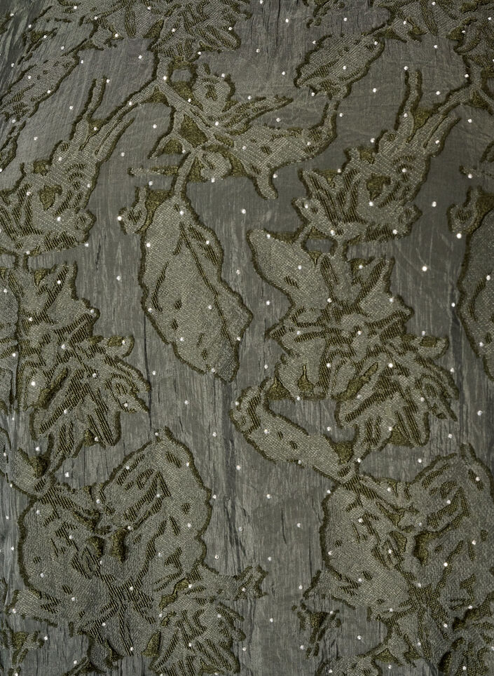 Jacquardkleid mit funkelnden Details und Puff&auml;rmeln, Gr&uuml;n, Packshot image number 2