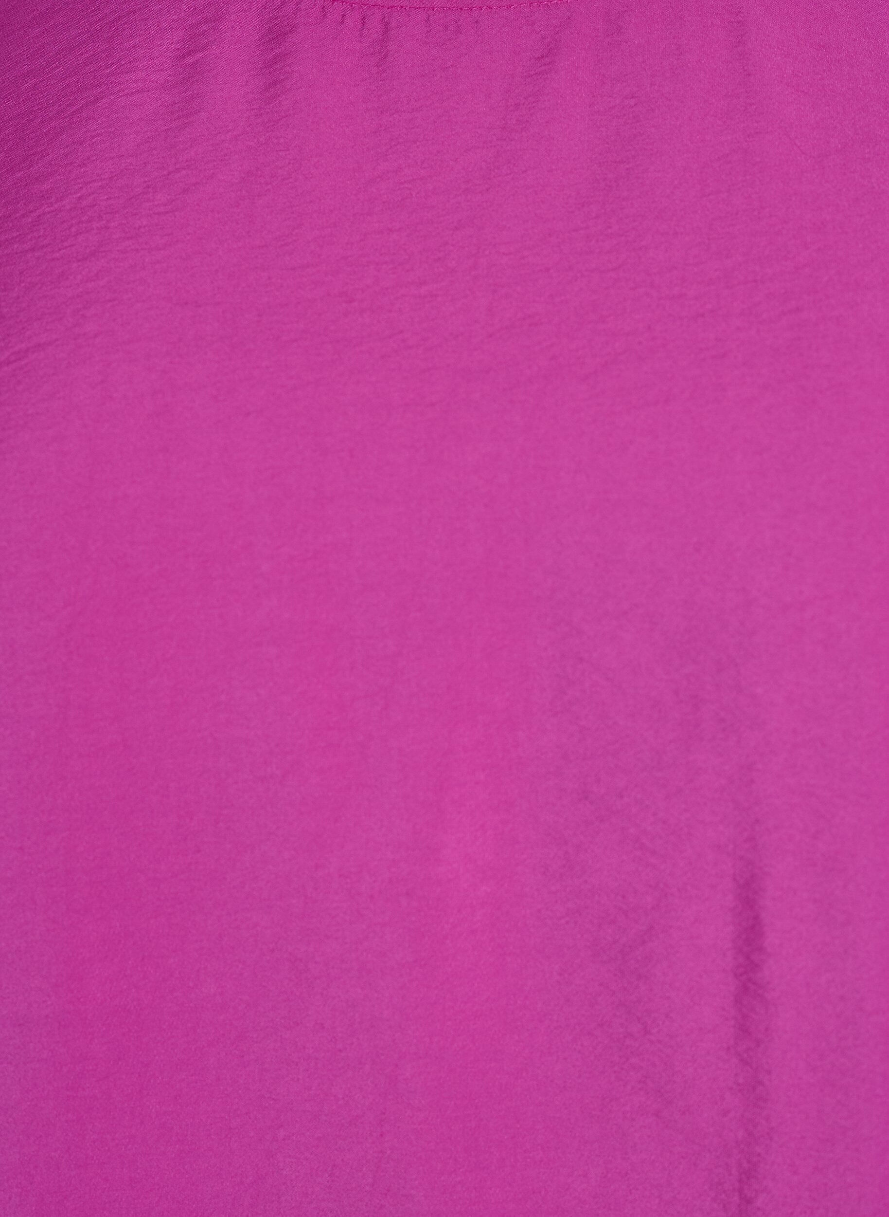 Zizzi Bluse mit kurzen &Auml;rmeln und elastischem Saum, Pink, Packshot image number 2