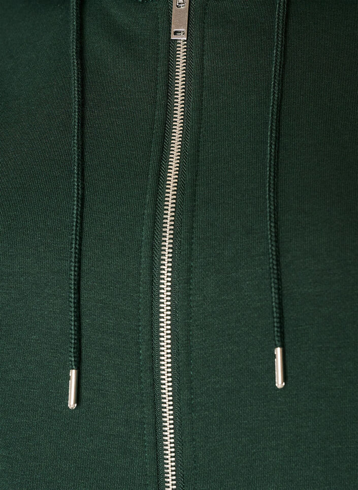 Kapuzensweatshirt mit Rei&szlig;verschluss und Taschen, Gr&uuml;n, Packshot image number 2