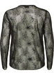 Blouse en mesh avec fleurs et sequins, Noir, Packshot image number 1