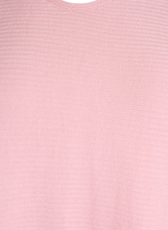 Top en maille &agrave; col bateau et manches 1/2, Rose, Packshot image number 2