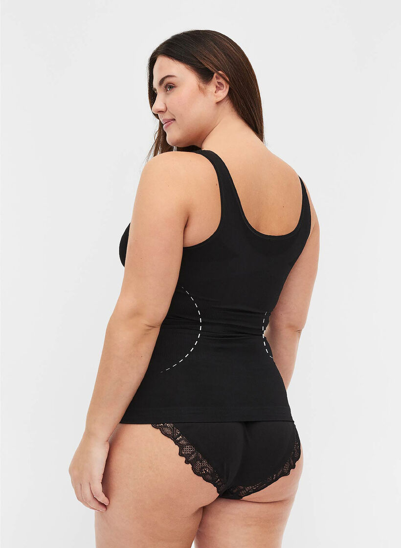 Shapewear Top mit breiten Tr&auml;gern, Schwarz, Model