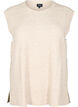 Strickweste mit Rippb&auml;ndern, Beige, Packshot image number 0