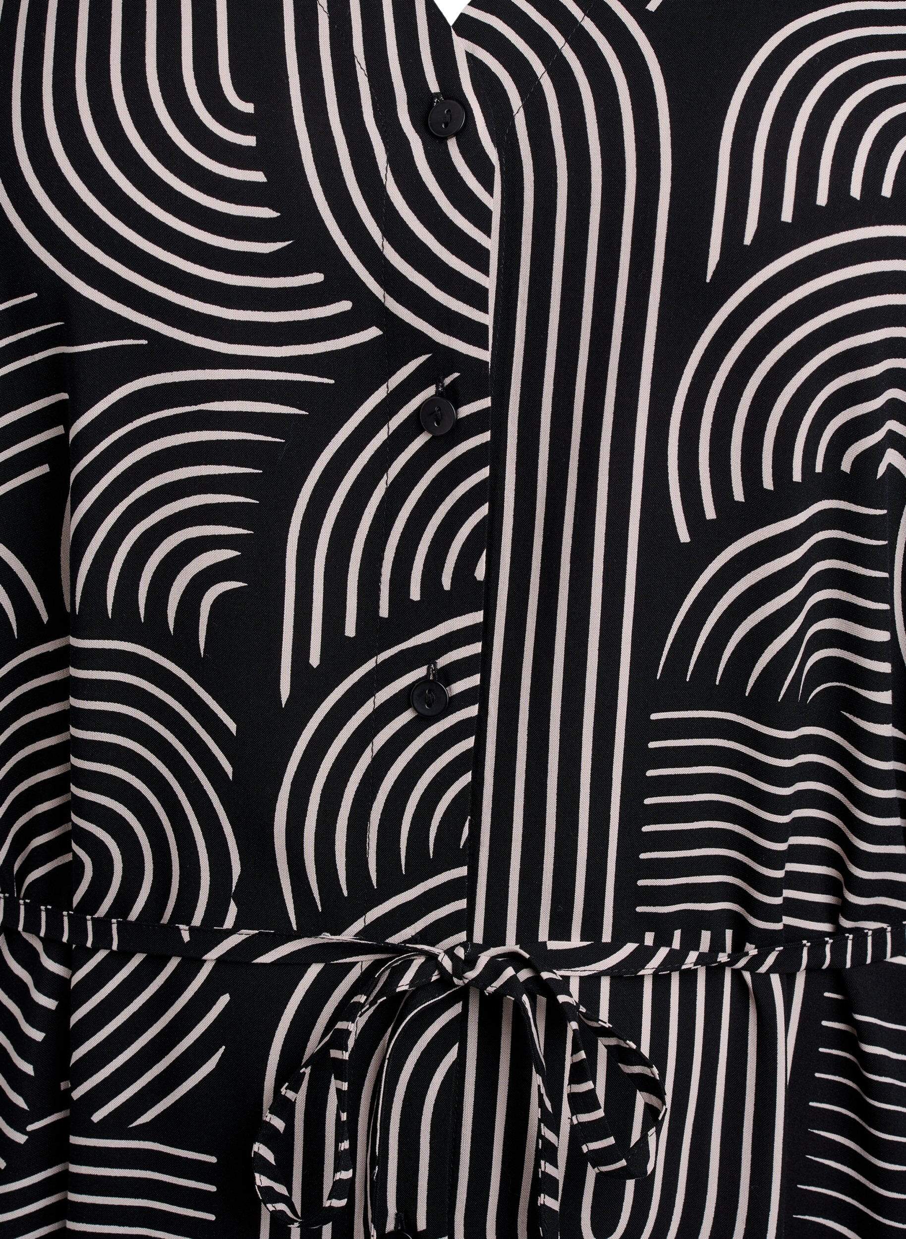 Zizzi FLASH - Robe midi imprim&eacute;e &agrave; ceinture &agrave; nouer, Noir, Packshot image number 2