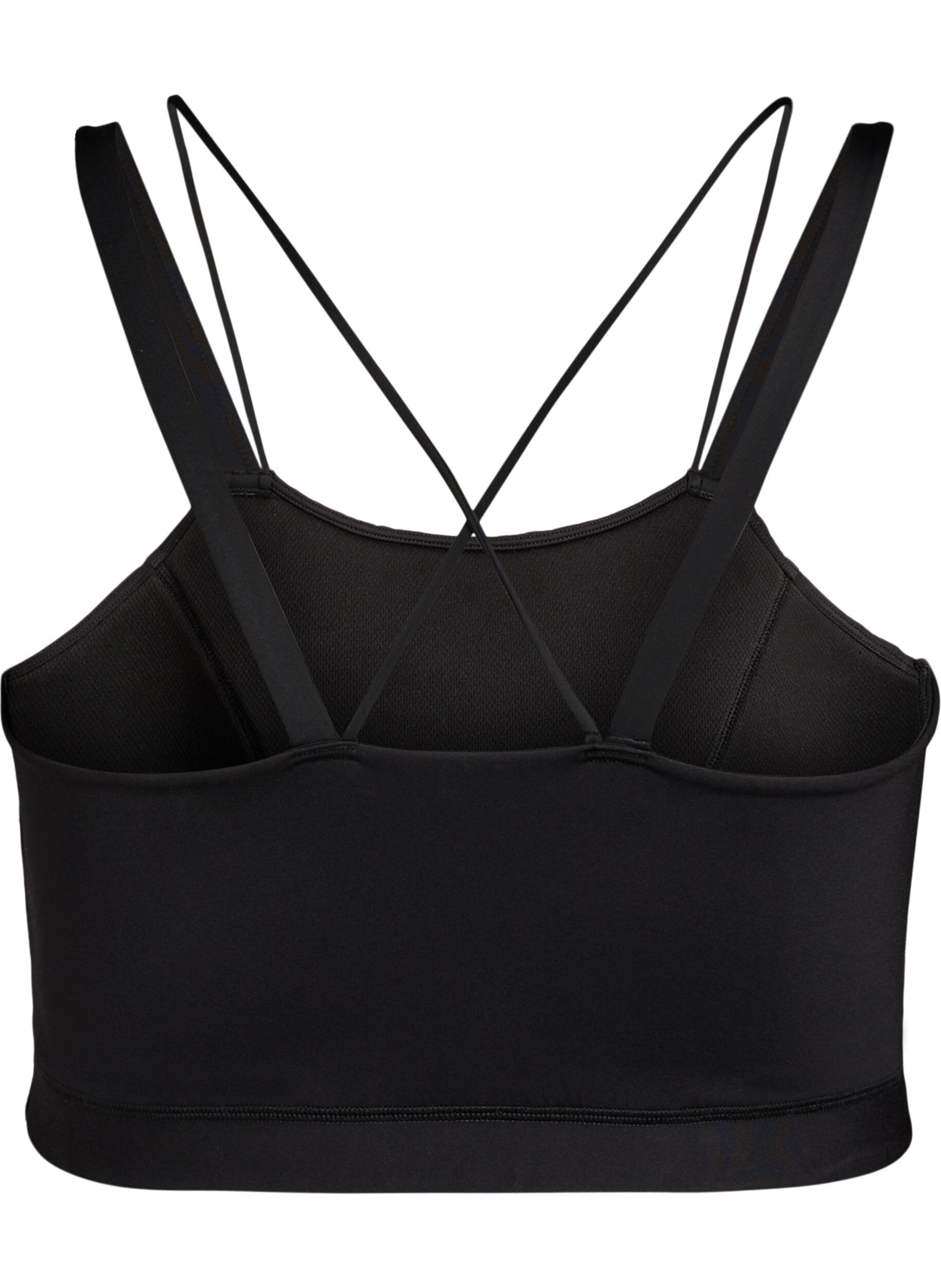 Zizzi Soutien-gorge de sport avec d&eacute;tail crois&eacute; dans le dos, Noir, Packshot image number 1