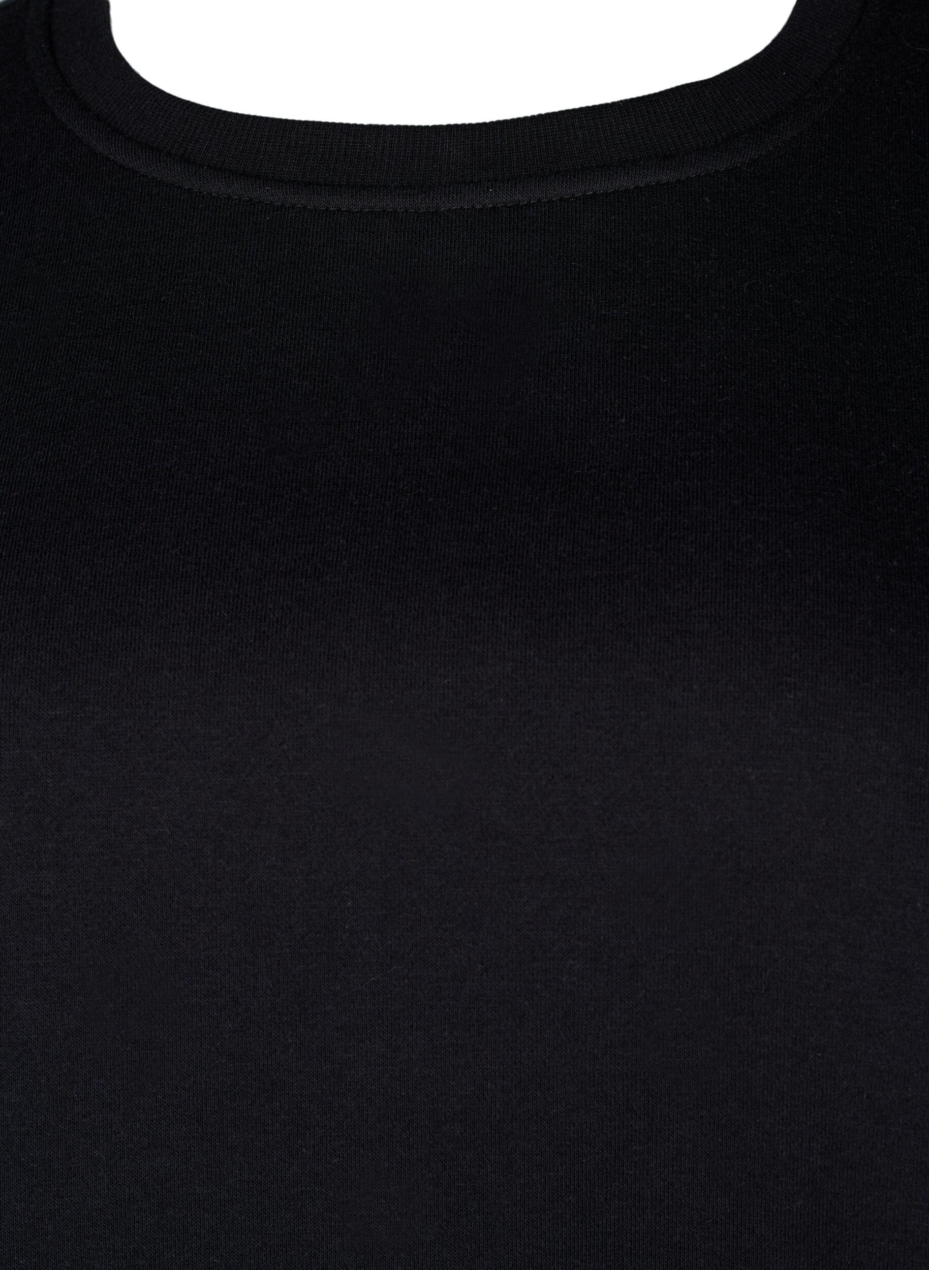 Zizzi Sweatshirt mit Perlen, Black, Packshot image number 2