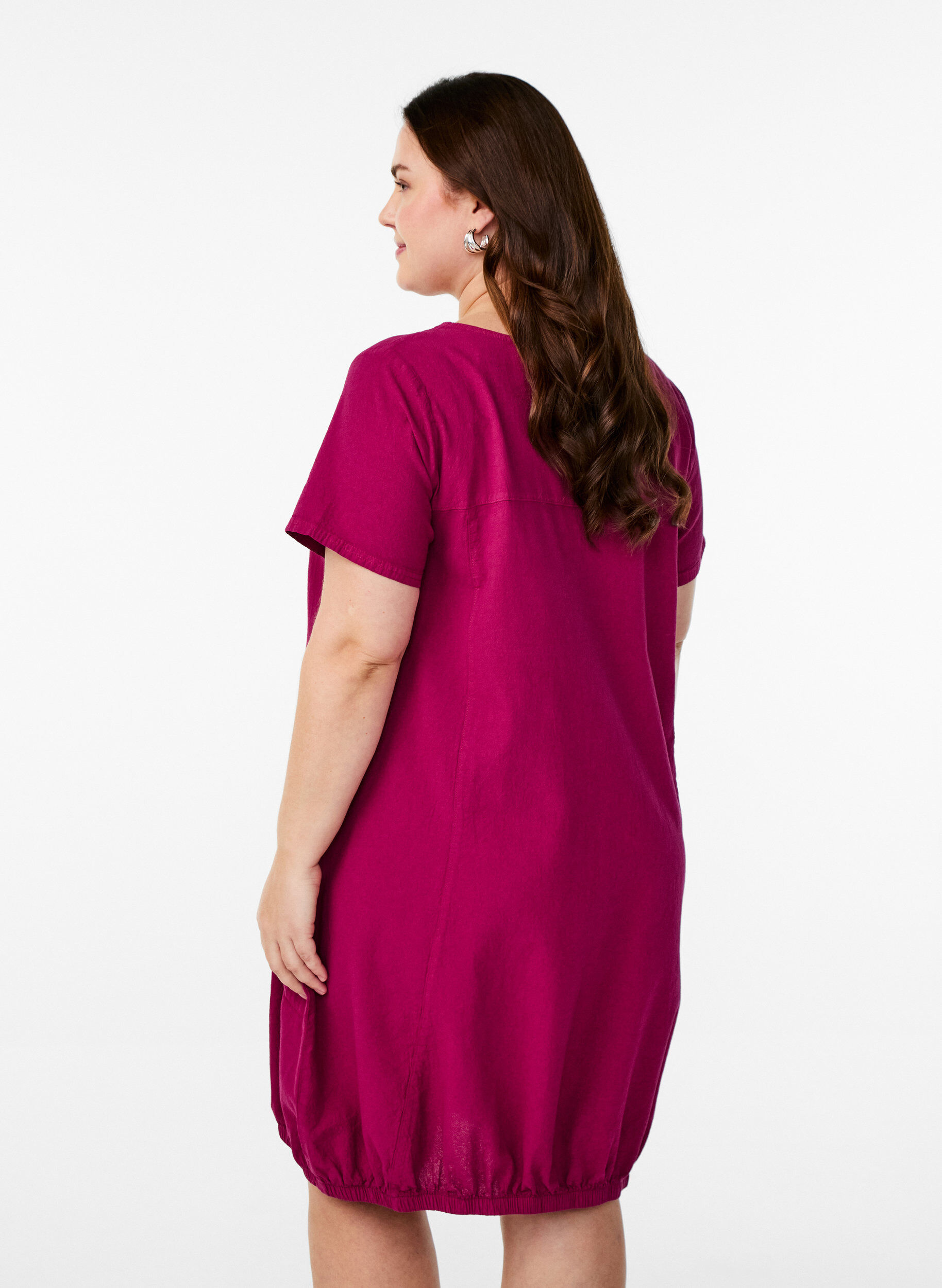 ZizziBaumwollkleid mit kurzen &Auml;rmeln, Rot, Model image number 2
