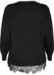 Cardigan avec large ourlet en dentelle, Noir, Packshot image number 1