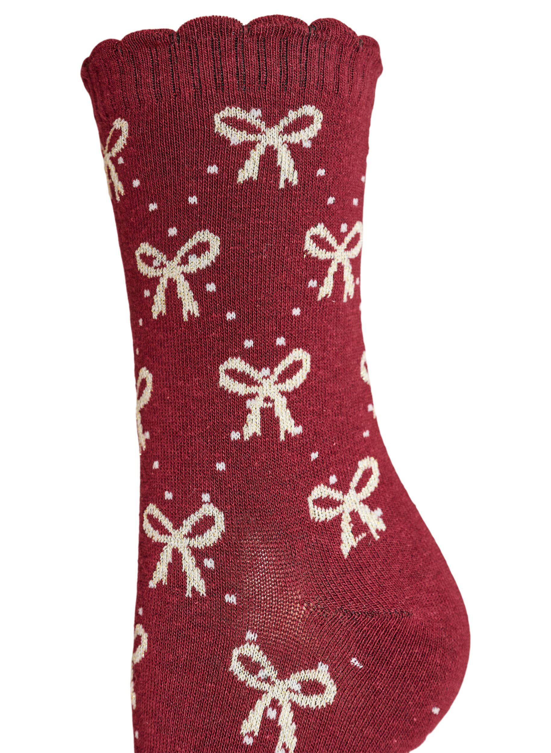 Zizzi2er-Pack Weihnachtssocken, Rot, Packshot image number 2