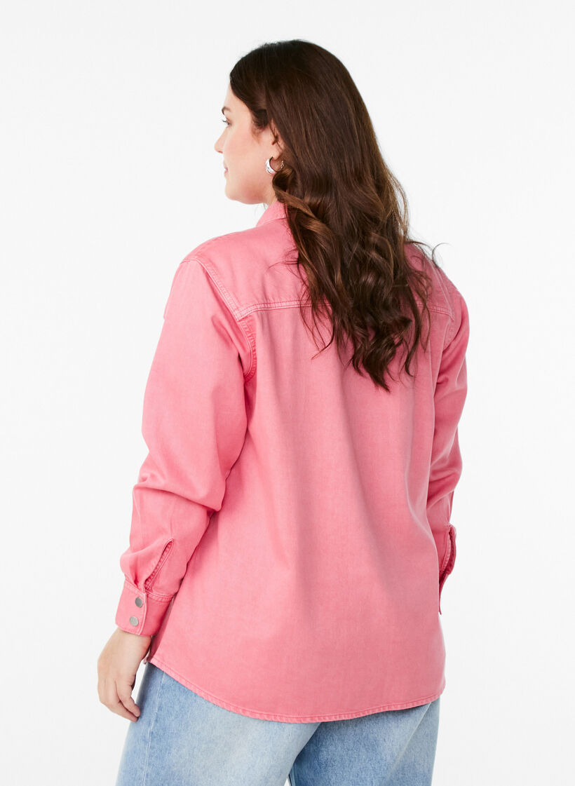 Jeanshemd mit Brusttaschen, Rot, Model image number 2