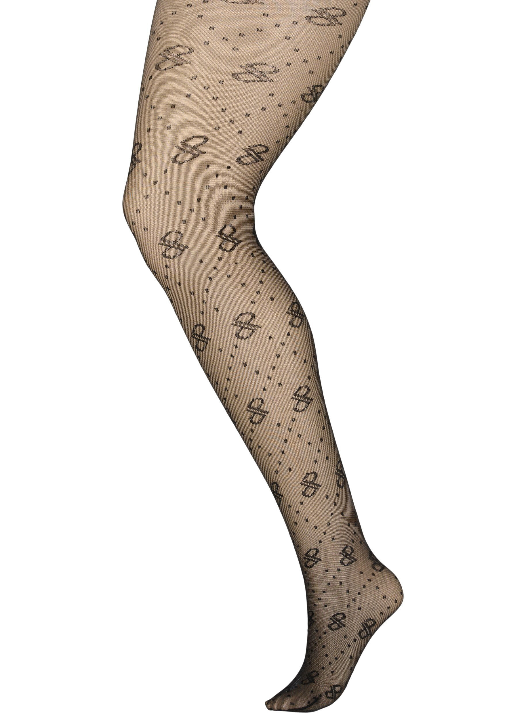 Zizzi Collants &agrave; motifs 25 deniers, Black, Packshot image number 0