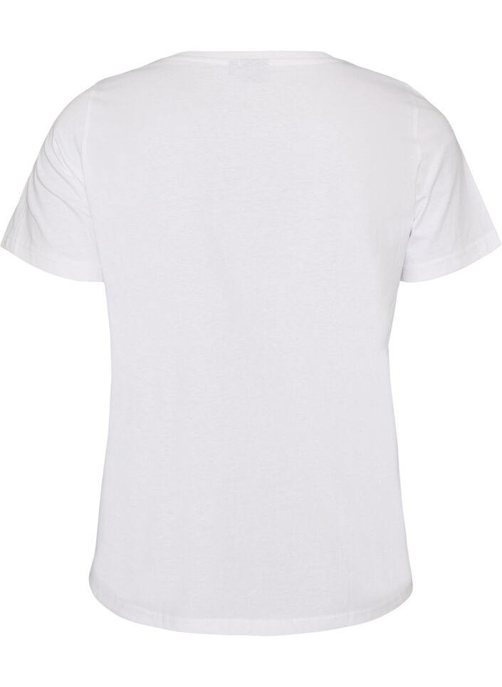 T-Shirt aus Baumwolle mit Frontprint, Wei&szlig;, Packshot image number 1