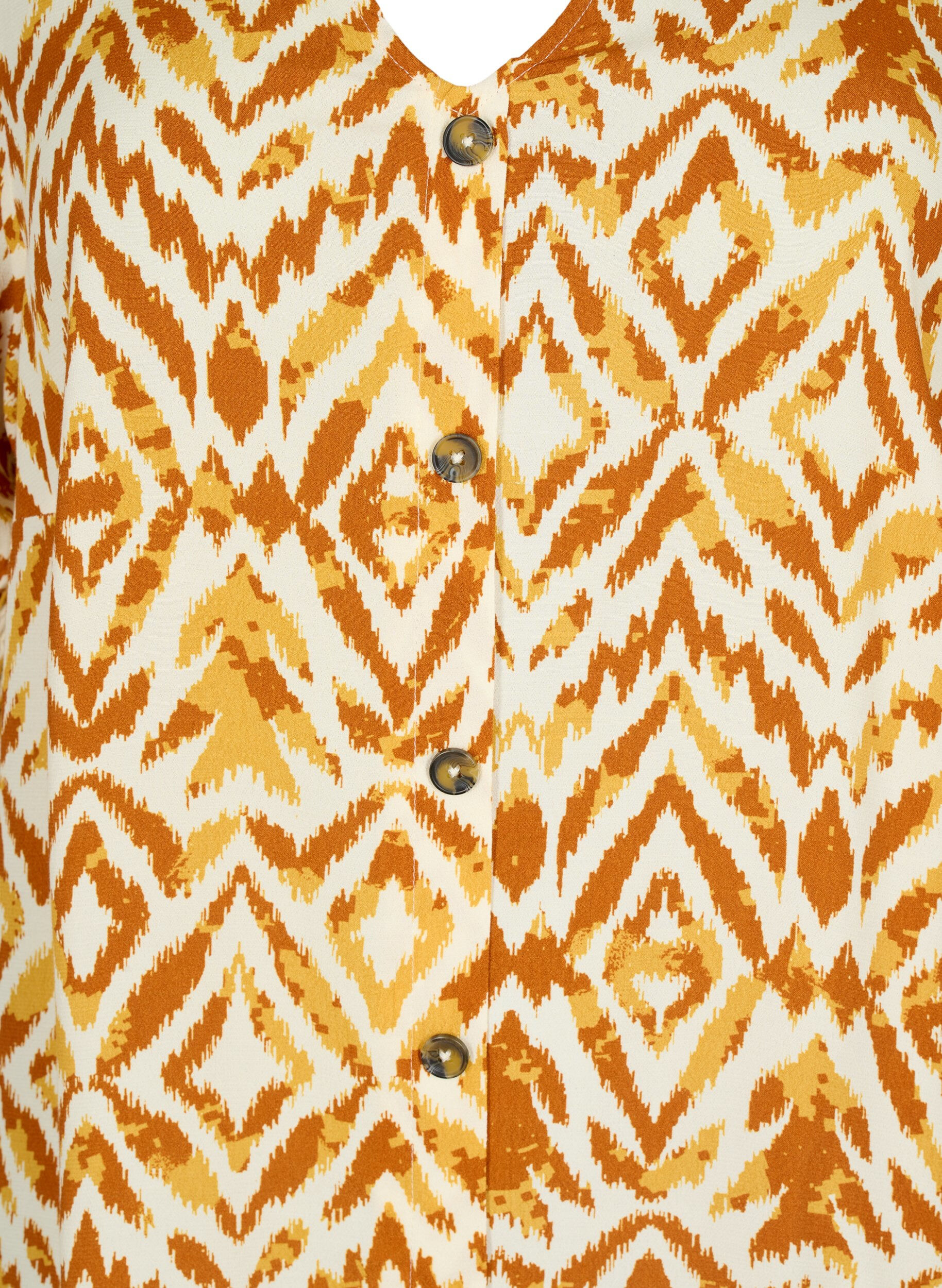 Zizzi Blouse en viscose avec boutons, Amber Green Tribe, Packshot image number 2