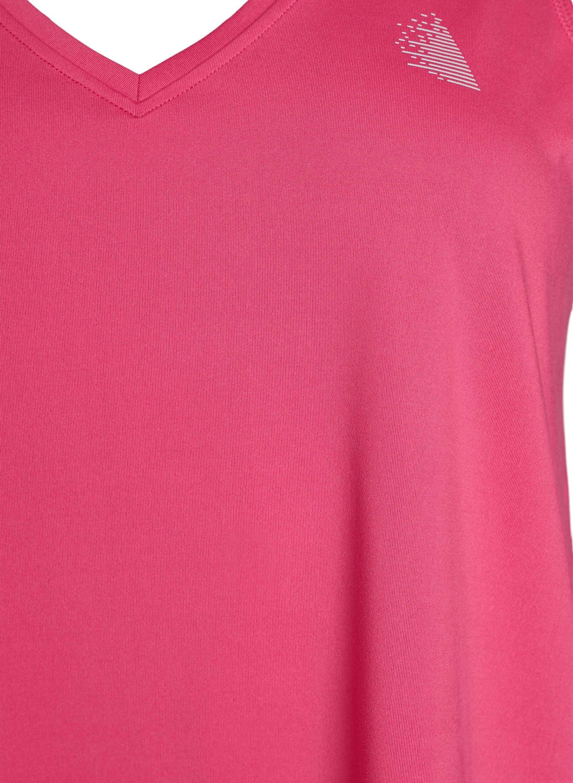 Zizzi Trainingstop mit V-Ausschnitt, Pink, Packshot image number 2