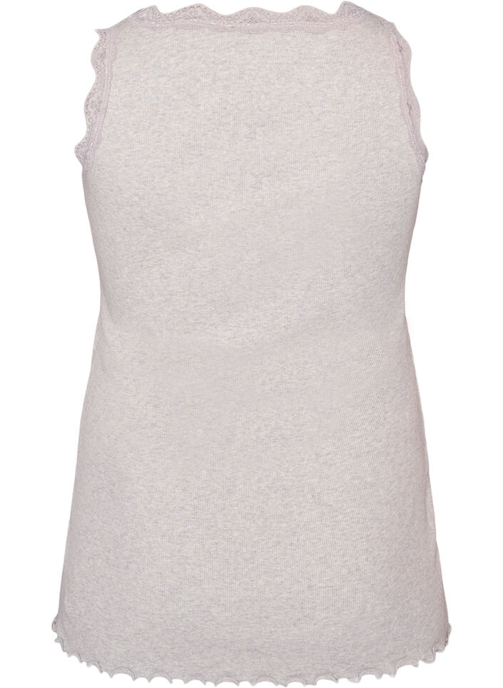 Top c&ocirc;tel&eacute; avec dentelle, Gris clair, Packshot image number 1