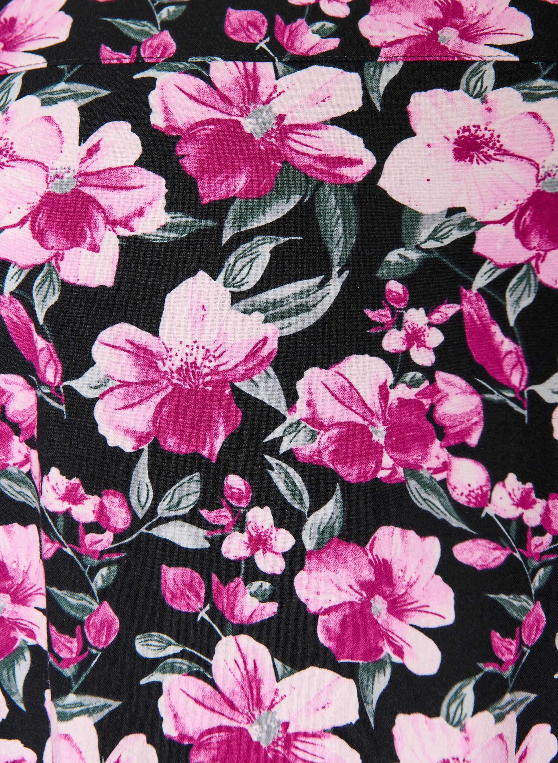 ZizziRobe en coton &agrave; manches courtes avec imprim&eacute;, Noir, Packshot image number 2