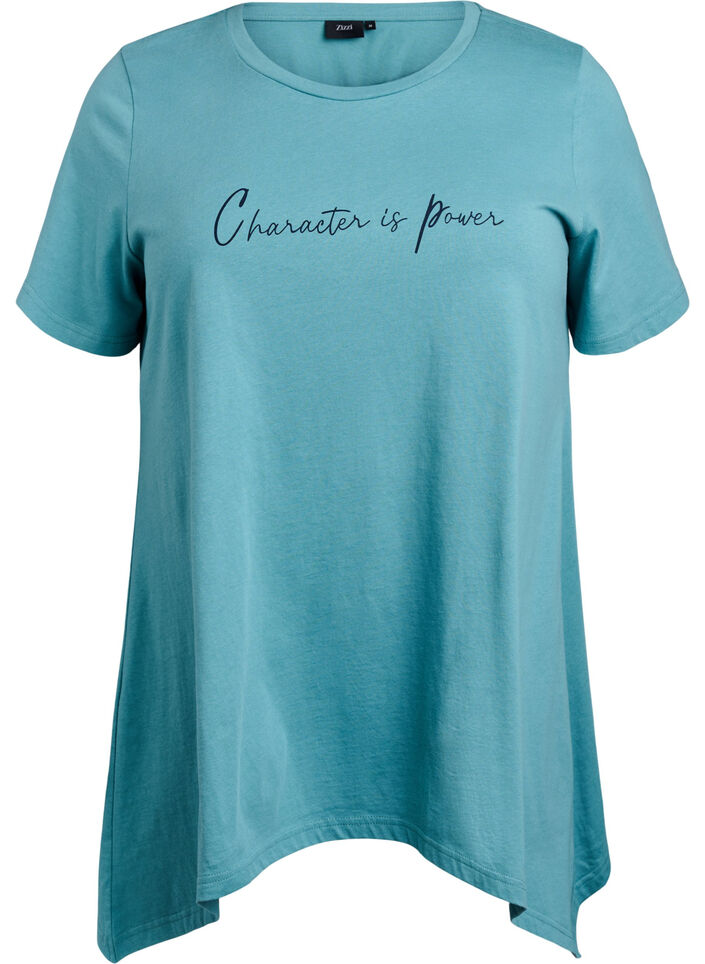 T-shirt &agrave; col rond et coupe &eacute;vas&eacute;e, Vert, Packshot image number 0