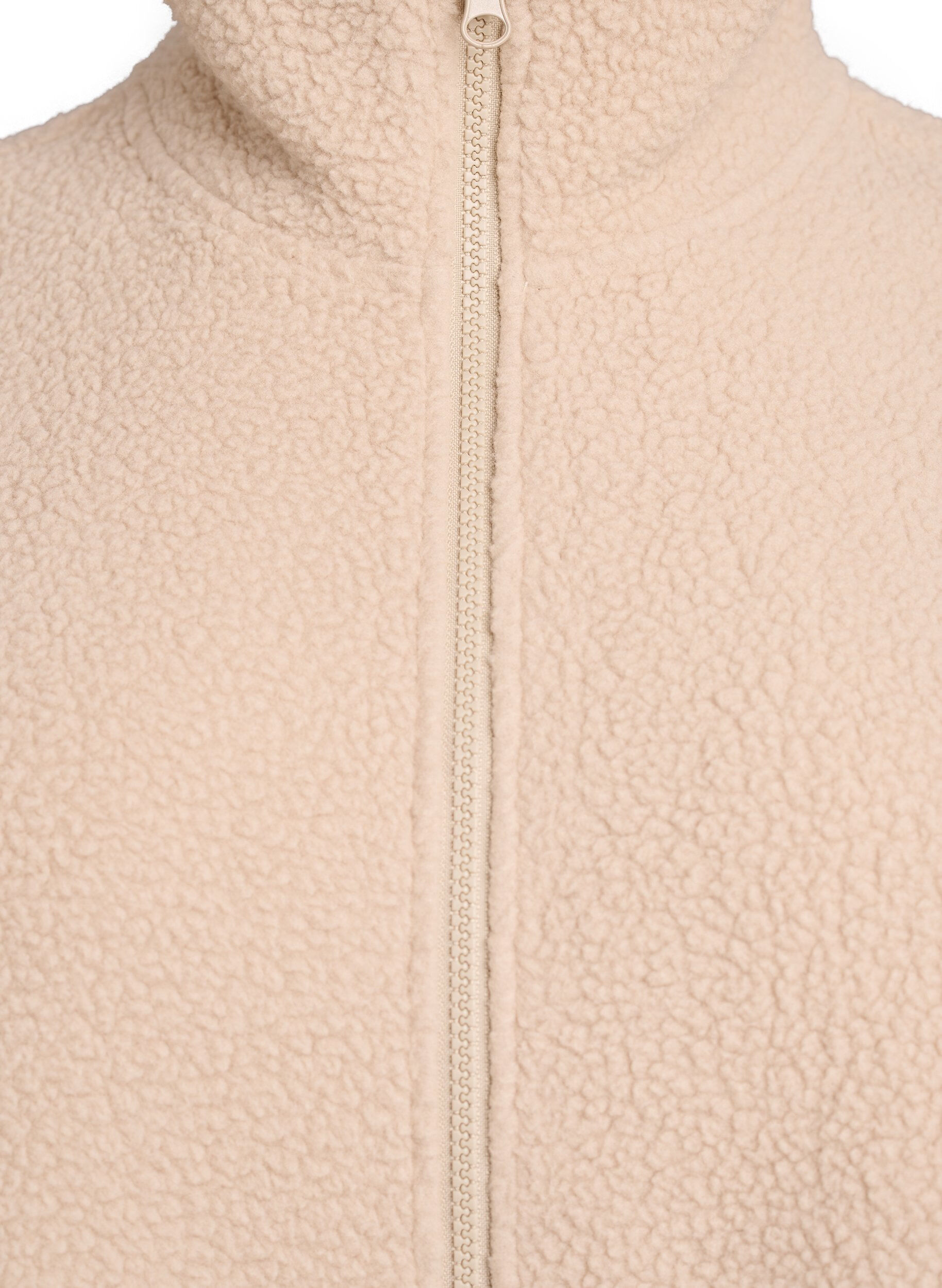 Zizzi Gilet teddy avec poches, Beige, Packshot image number 2