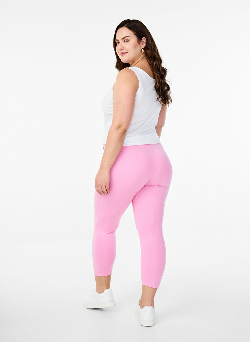 Leggings basiques longueur 3/4 en viscose, Rose, Model image number 2