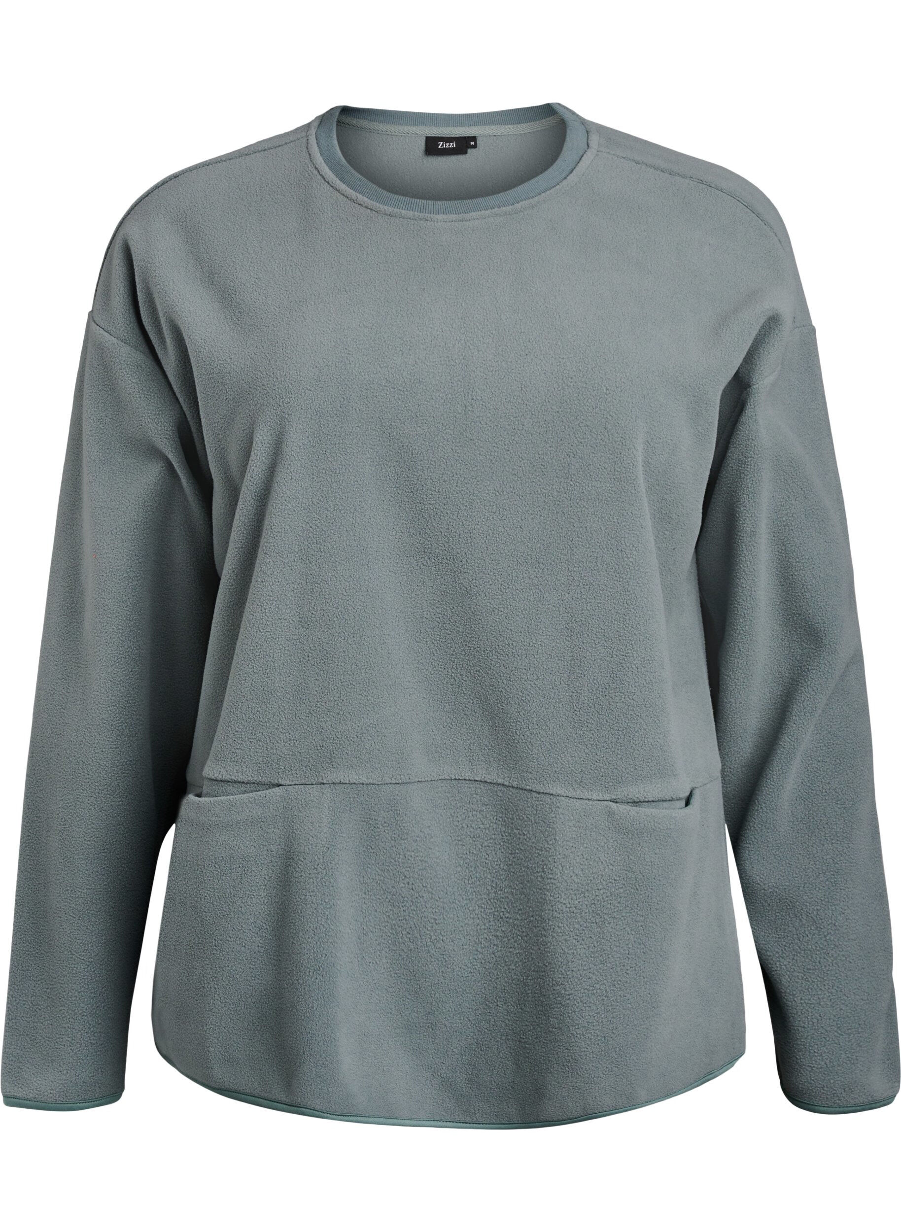 Lockere Bluse aus Fleece mit Taschen