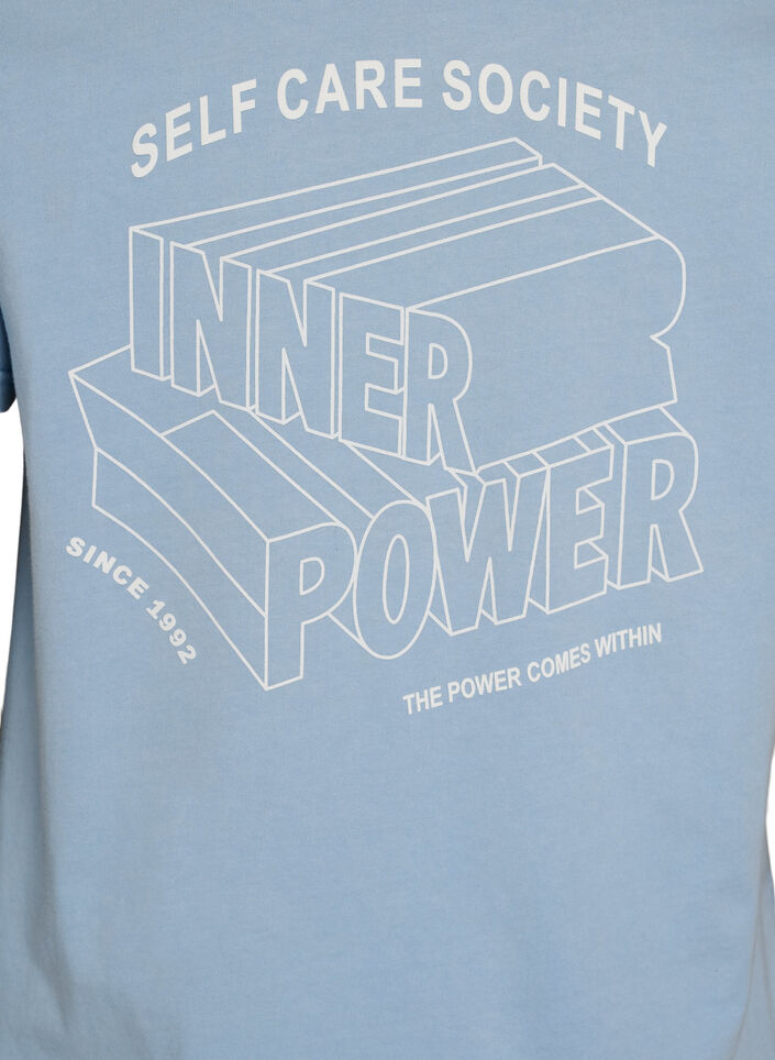 T-shirt graphique en coton bio, Bleu Clair, Packshot image number 3