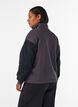 Sweatshirt avec manches en mati&egrave;re teddy et col montant, Gris anthracite, Model image number 2