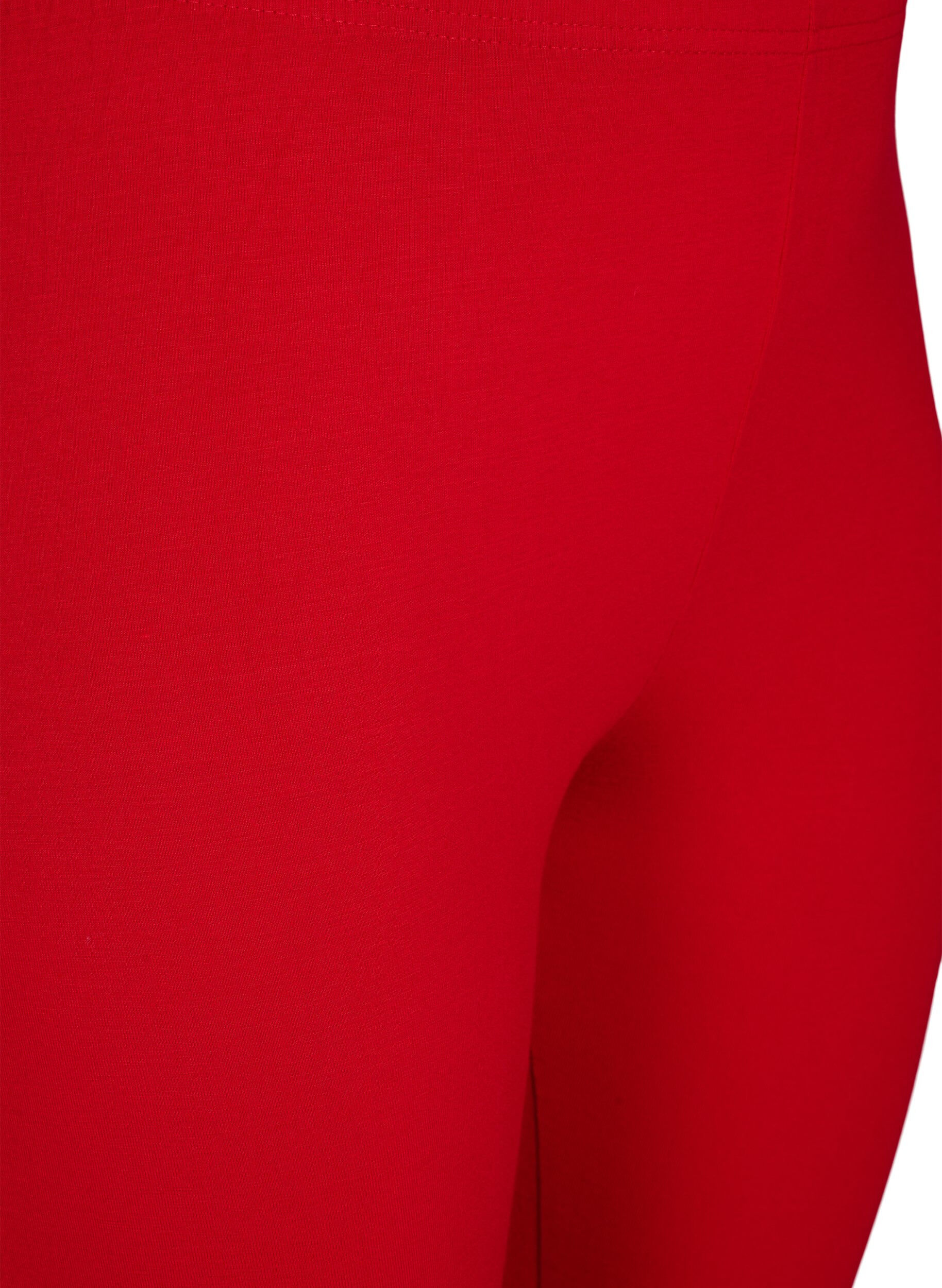 ZizziLeggings basiques longueur 3/4 en viscose, Rouge, Packshot image number 2
