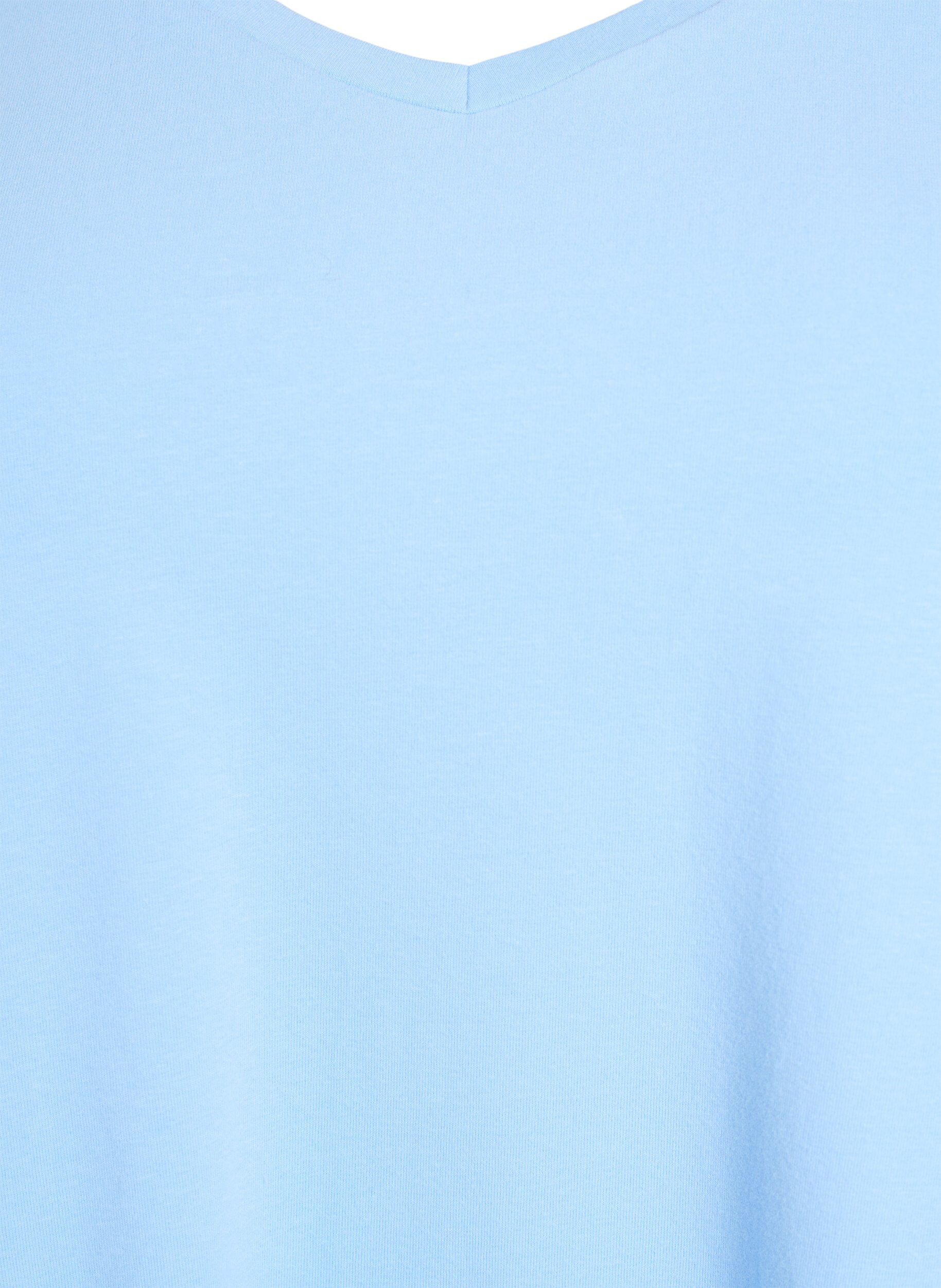 Zizzi Einfarbiges basic T-Shirt aus Baumwolle, Blau, Packshot image number 2