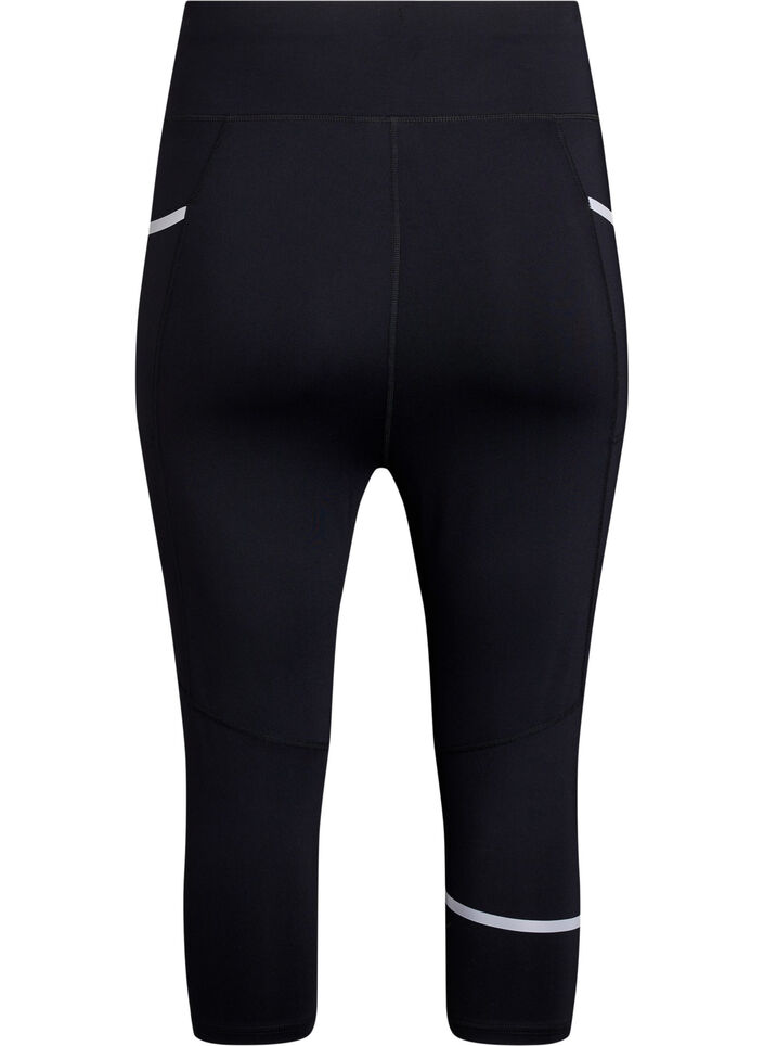 Lauf-Caprihose mit leichter Kompression, Schwarz, Packshot image number 1