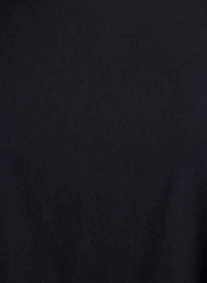 FLASH – Kurzärmelige, gewebte Bluse mit Rundhals, Schwarz, Packshot image number 2