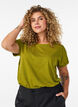 T-shirt &agrave; manches courtes en coton m&eacute;lang&eacute;, Vert, Model image number 0