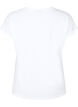 Kurzärmliges T-Shirt aus einer Baumwollmischung, Bright White, Packshot image number 1