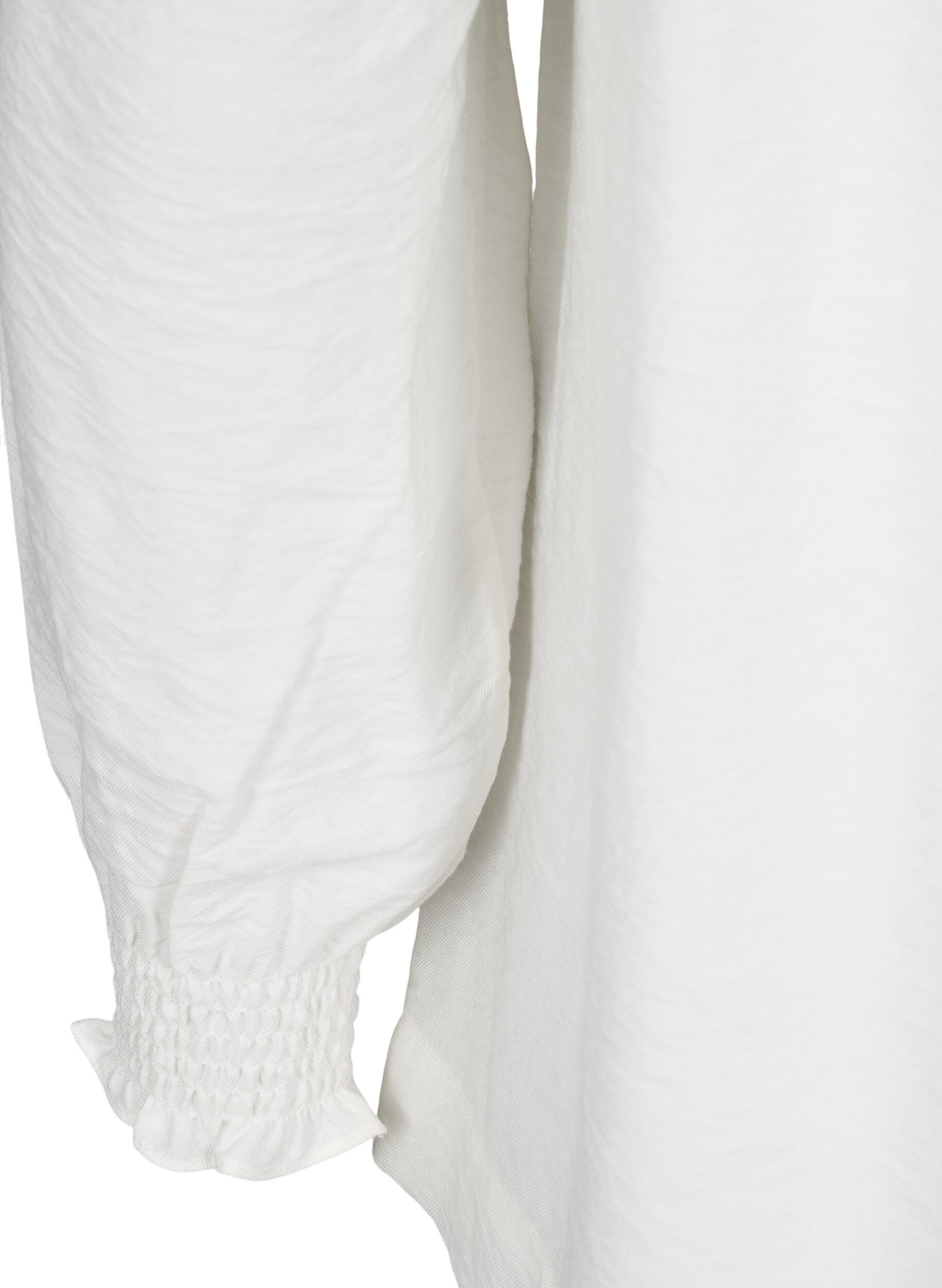 Zizzi Chemisier avec col &agrave; volants, Vanille, Packshot image number 3