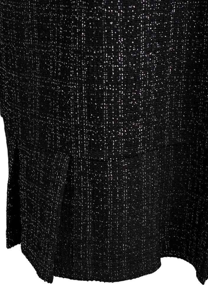 Robe courte en boucl&eacute; avec boutons d&eacute;coratifs, Noir, Packshot image number 3