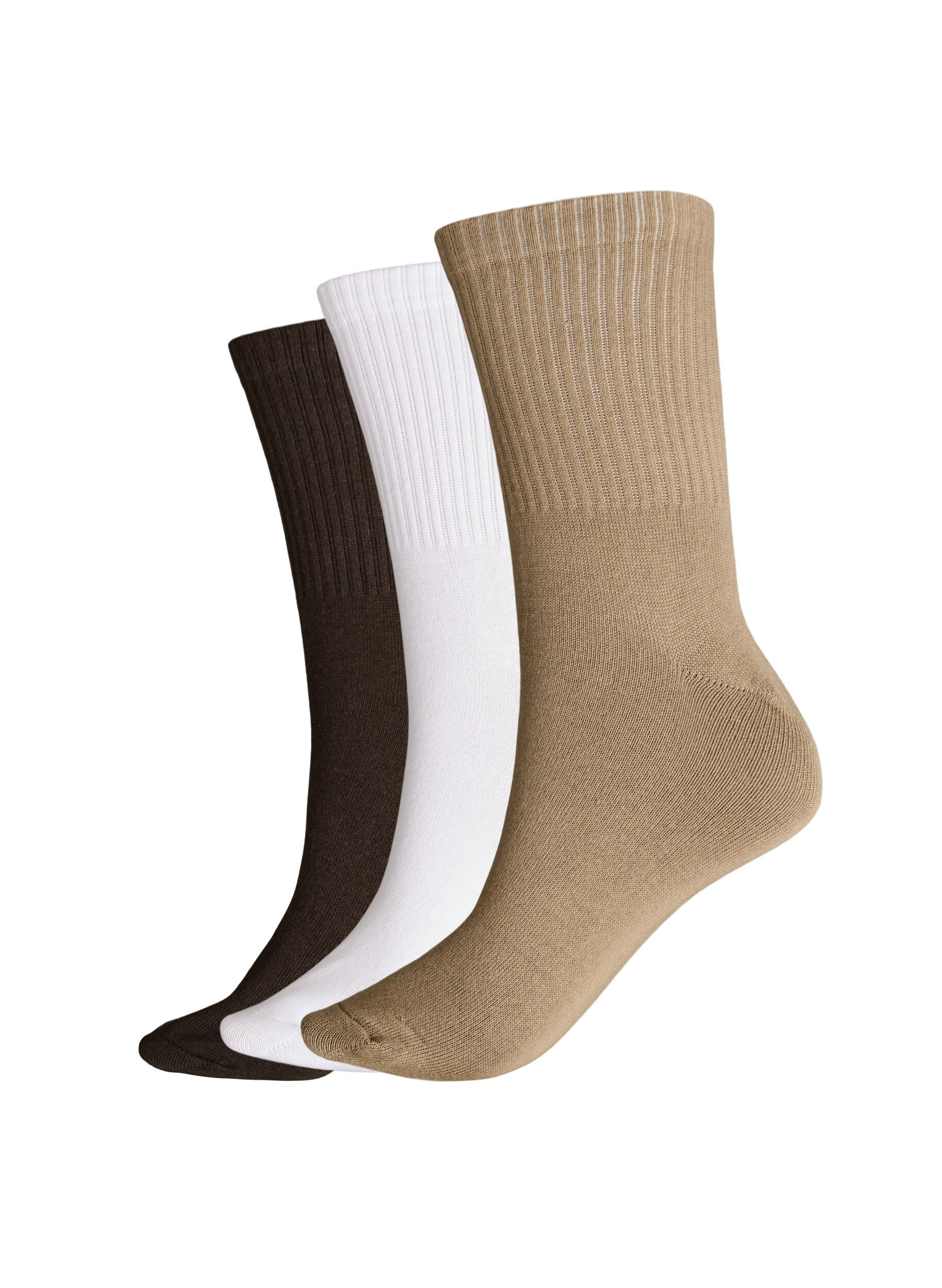 ZizziLot de 3 chaussettes de sport avec logo, Marron, Packshot image number 1