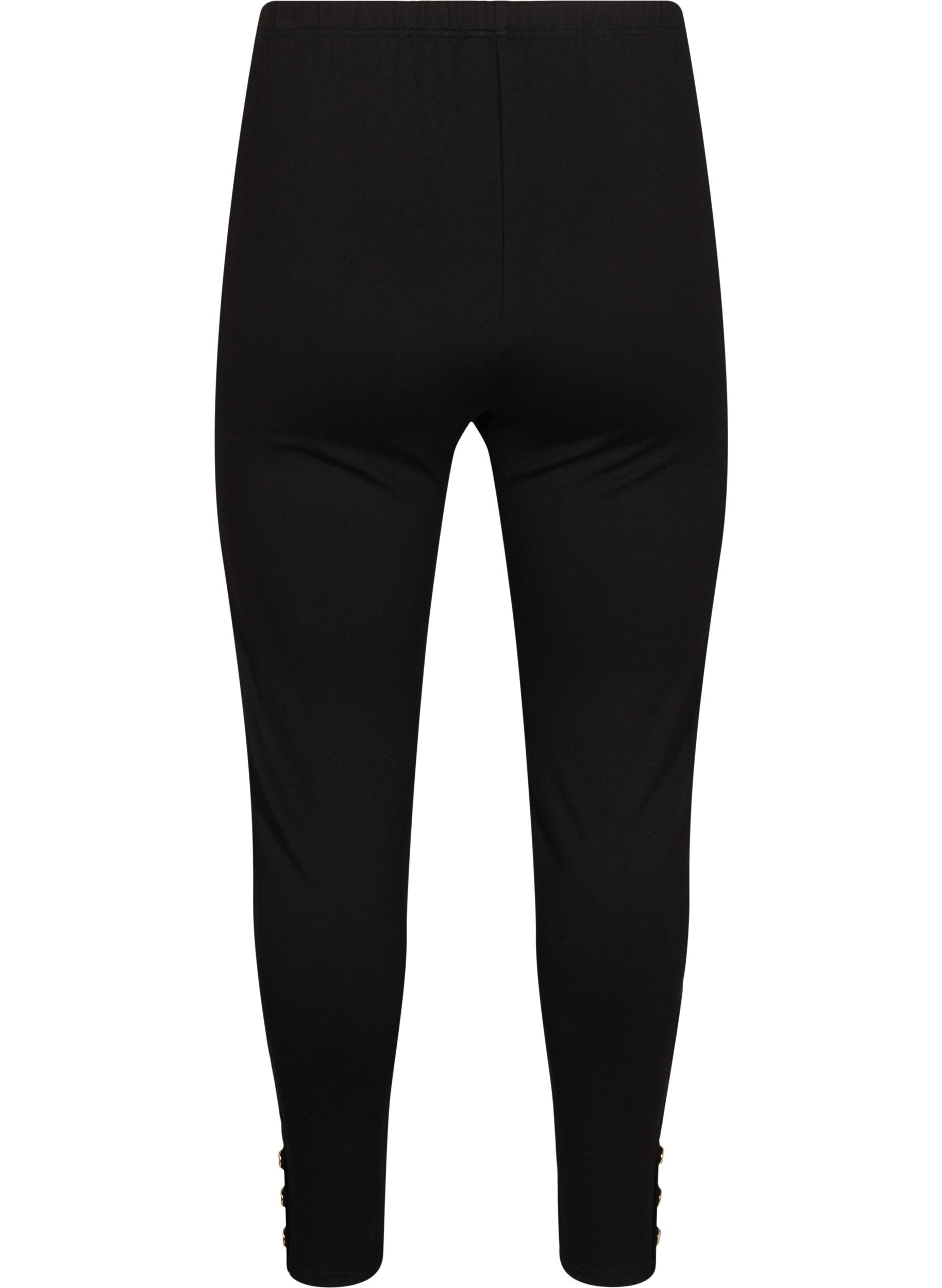 Zizzi Leggings aus Viskose mit Knopfdetails, Schwarz, Packshot image number 1